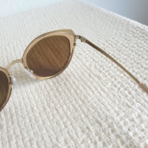 New Michael Kors Charleston Sunglasses in Pale Gold/Brown Transparent (MK1029) main image 4
